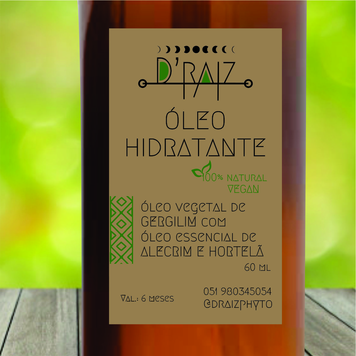 alecrim e hortela Óleo hidratante corporal - gergelim, alecrim e hortelã - 100ml