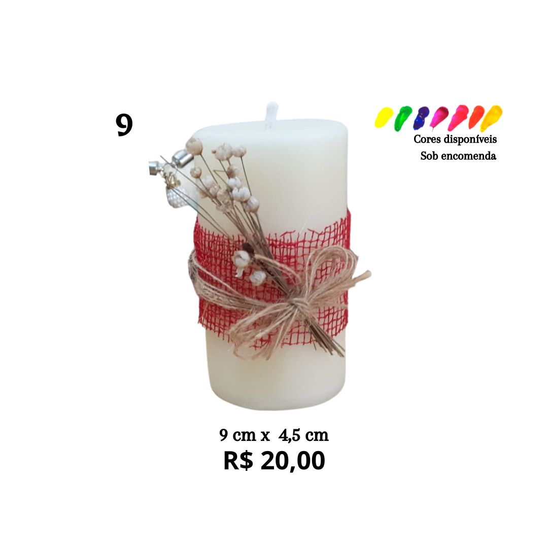 Vela ramalhete cores sortidas 9cm x 4,5cm - ref. 9