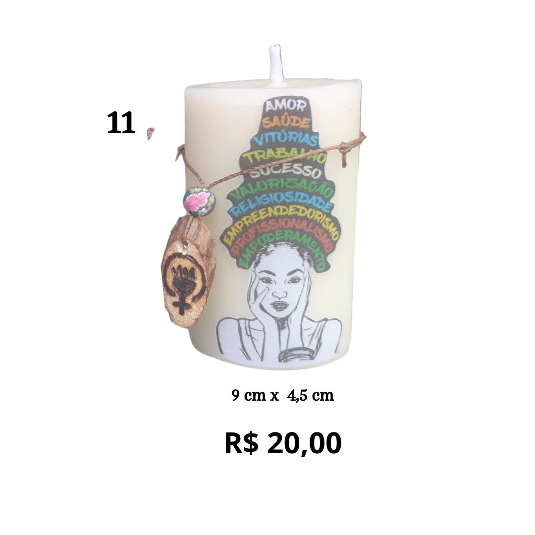 Vela amor, saúde, vitórias 9cm x 4,5cm - ref. 11