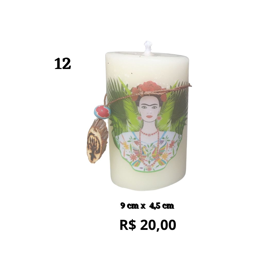 Vela Frida Kahlo 9cm x 4,5cm - ref. 12