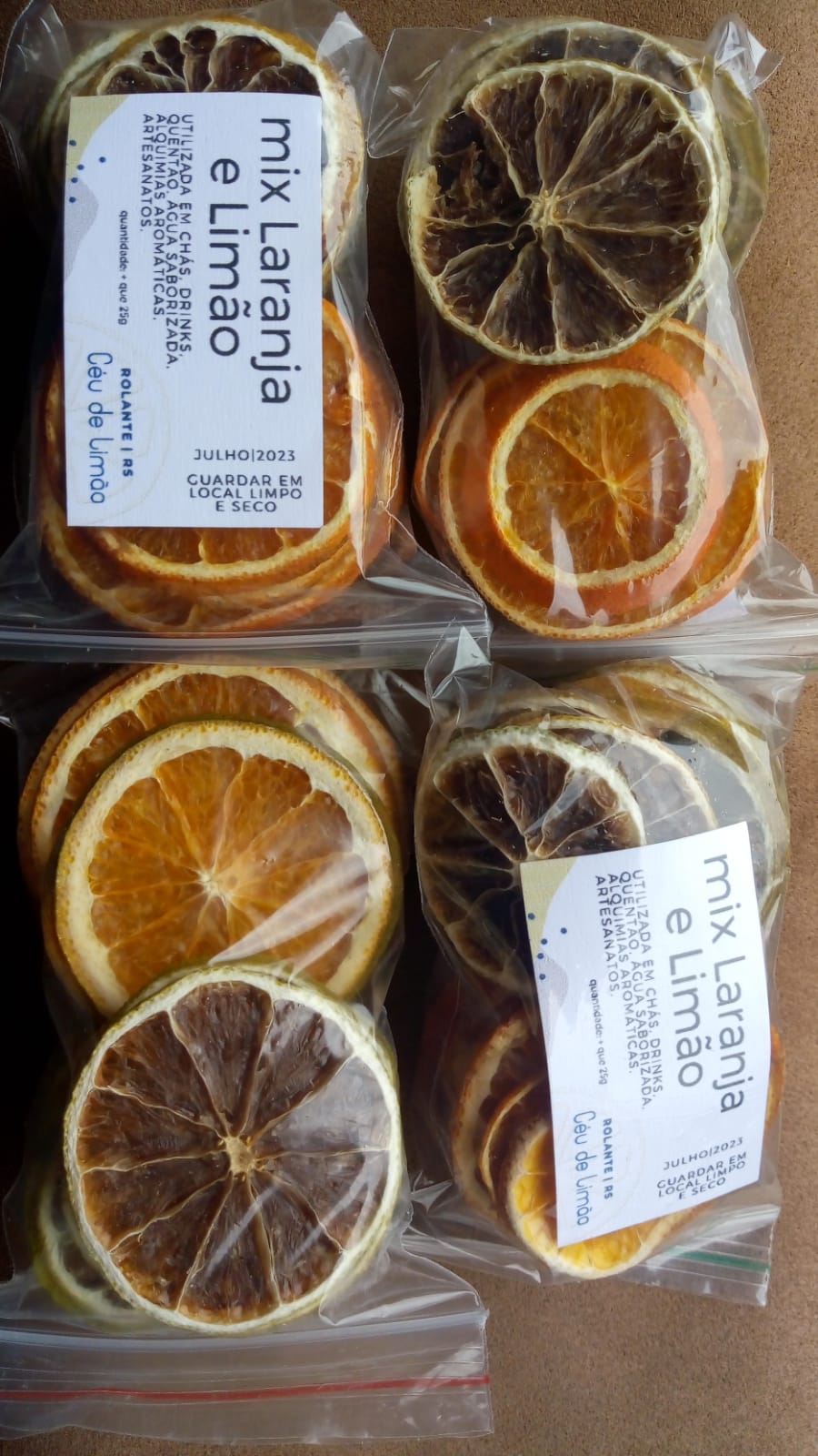 Mix limão e laranja desidratados 25g