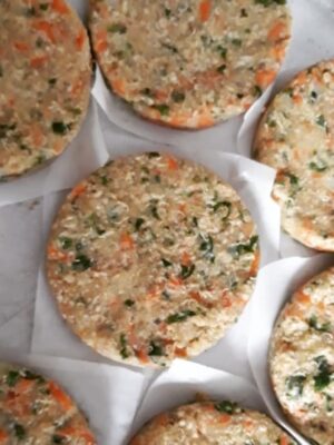 Hamburguer de Cenoura com Abobrinha (6 unidades)