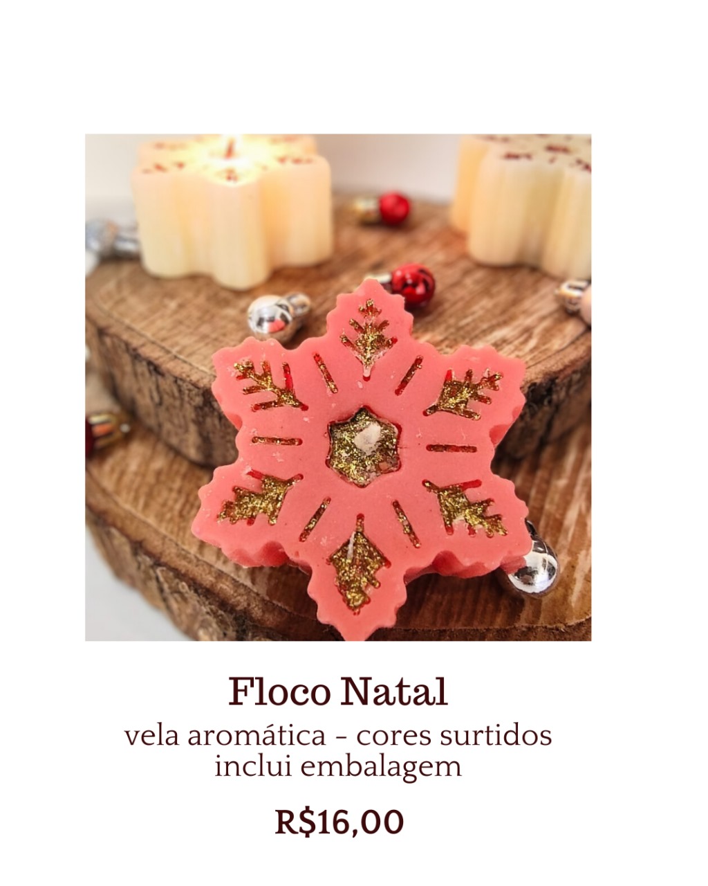 Floco de Natal - cores sortidas