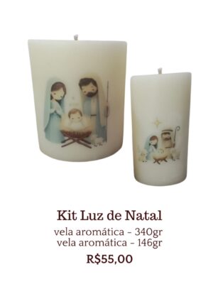 Kit Luz de Natal com 2 velas - 340g e 146g