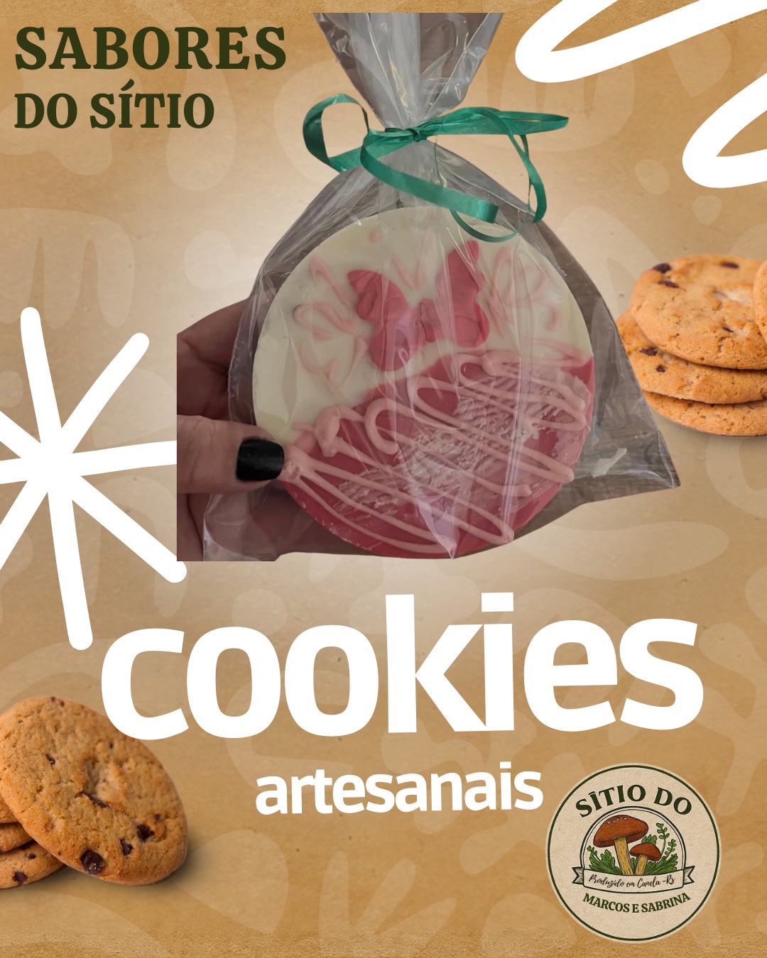 Instagram feed cookies moderno roxo e branco - 1 Cookie Artesanal - unidade - 145g