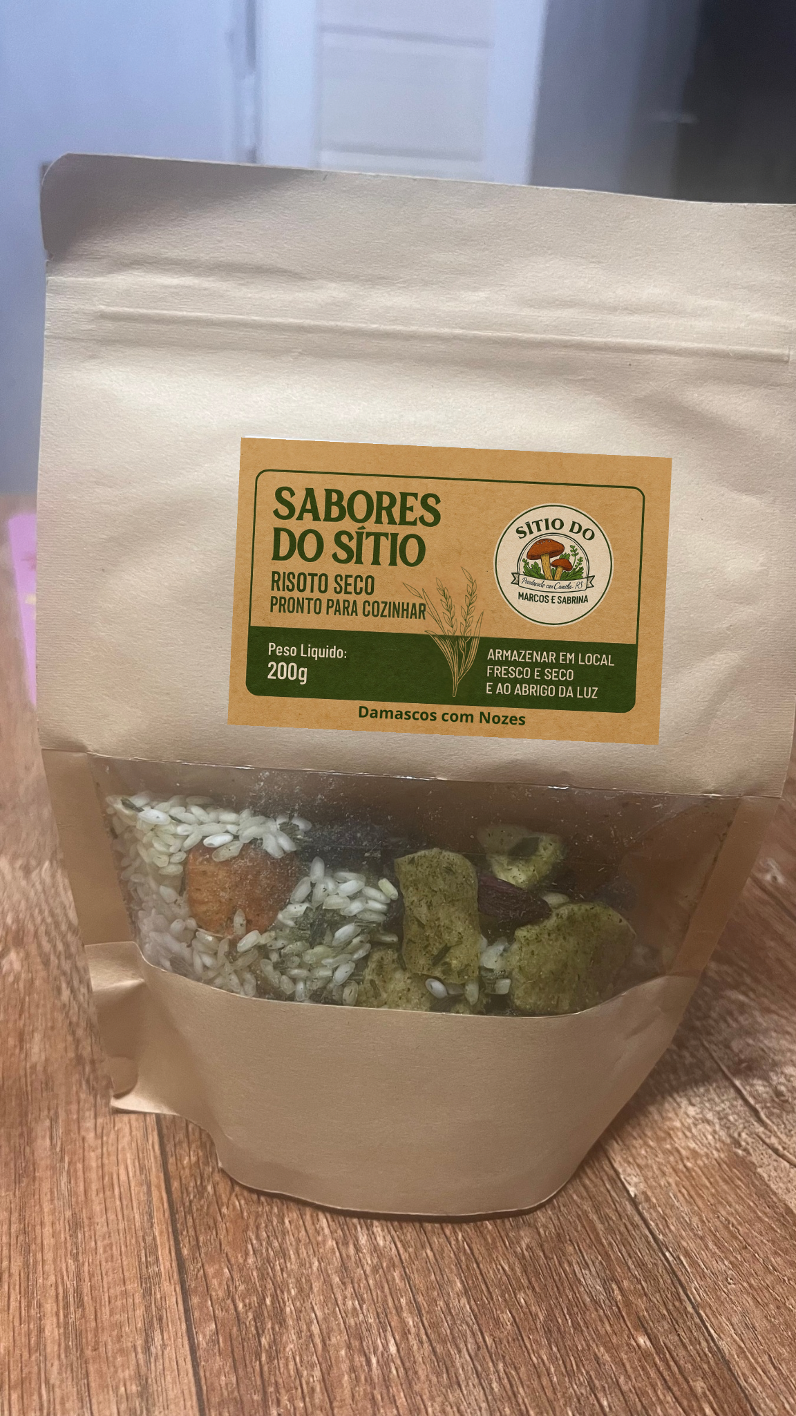 Risoto de damasco com nozes - 200g