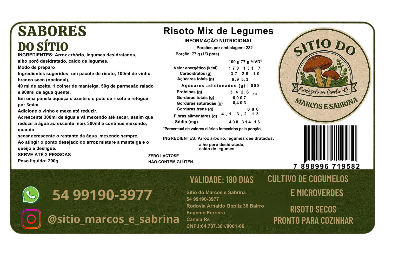 Risoto de legumes - 200g