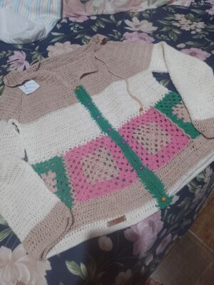 Casaco square em linha algodão